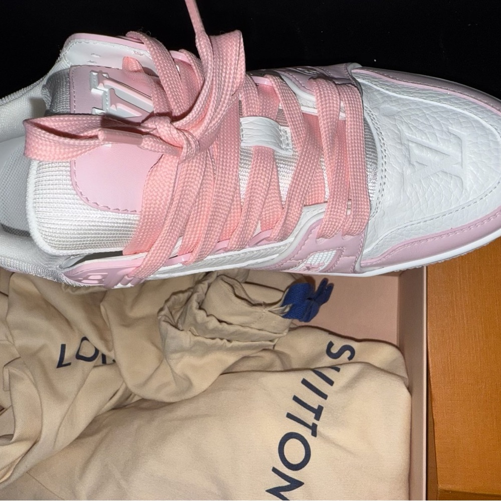 Louis Vuitton White and Pink Athletic Shoes - Picture 5 of 7